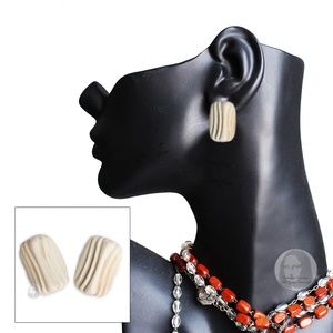 Vintage Givenchy Earrings Abstract Art Deco Style Resin Clip On 1960s Rare